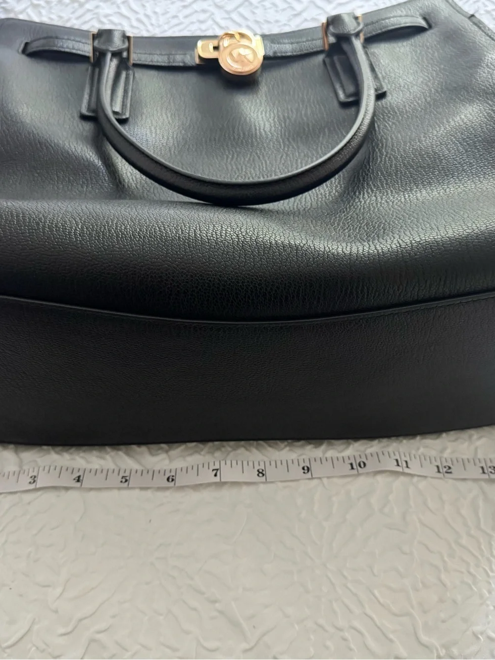 Michael Kors Hamilton Moderne Black Leather Satchel Bag